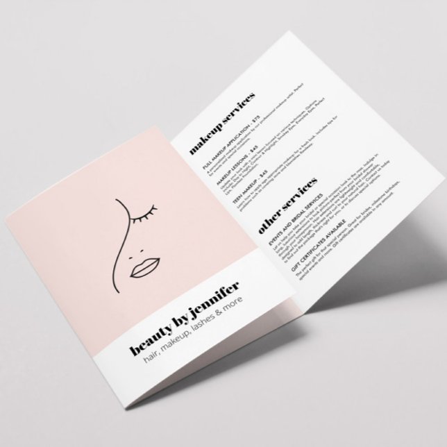 Minimalist Face Beauty Logo Makeup Lashes Brochure (Creator Uploaded)