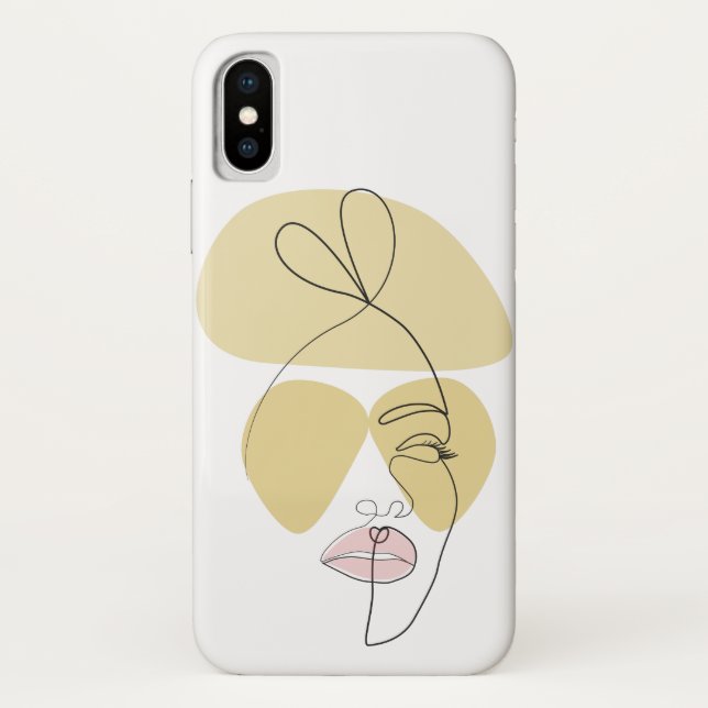 Minimalist Face Line Art Case-Mate iPhone Case (Back)