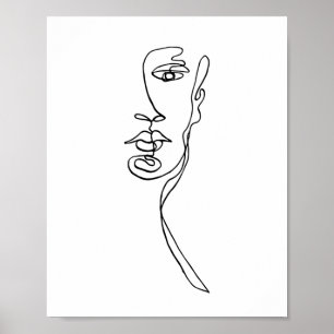 Minimalist Face Line drawing Print 