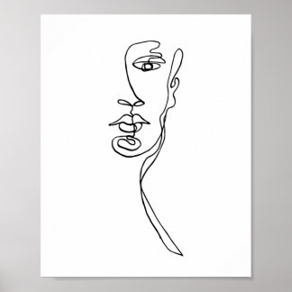 Minimalist Face Line drawing Print