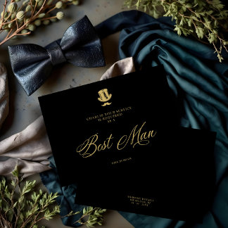 Minimalist Fake Golden Best Man Luxury Wedding 