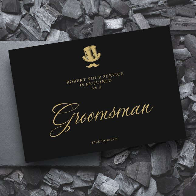 Minimalist Fake Golden Groomsman Luxury Wedding  (Creator Uploaded)