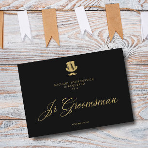 Minimalist Fake Golden Jr Groomsman Luxury Wedding