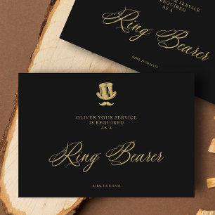 Minimalist Fake Golden Ring Bearer Luxury Wedding