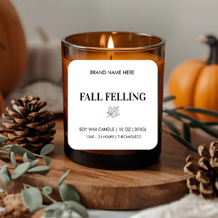 Minimalist Fall Candle Label Custom Seasonal