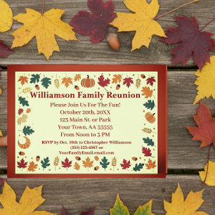 Minimalist Fall Family Reunion Custom Card