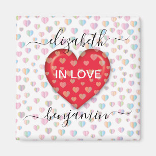 Minimalist Fall in Love Heart with heart speckles Magnet