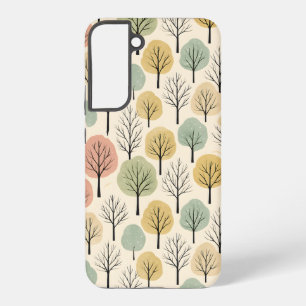 Minimalist Fall Tree Pattern Pastel Autumn Forest Samsung Galaxy Case