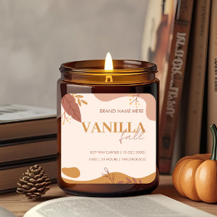 Minimalist Fall Vanilla Candle Label Autumn
