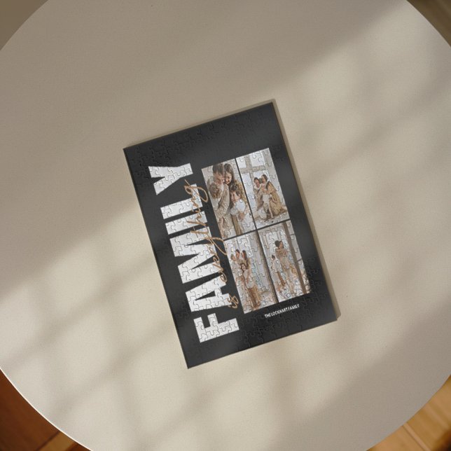 Minimalist Family 4 Photo Collage Jigsaw Puzzle (Creator Uploaded)