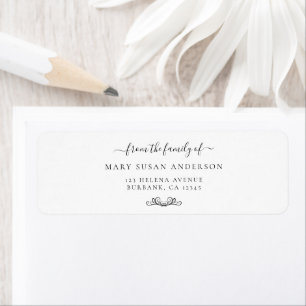Minimalist Family Funeral Return Address Return Address Label