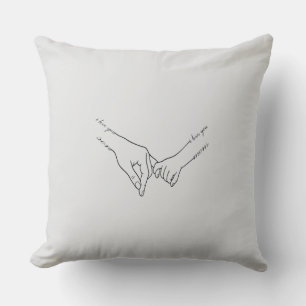 Minimalist Family Hand Holding Art – One Line Draw Cushion