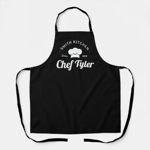 Minimalist Family Kitchen Chef Name Typography Des Apron