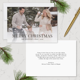 Minimalist Family Photo Christmas Card