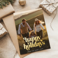 Minimalist Family Photo Christmas Gold