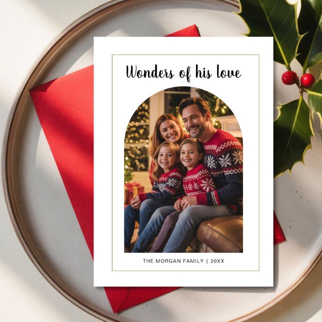 Minimalist family photo Christmas Photo Card (Creator Uploaded)