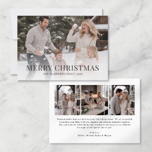 Minimalist Family Photo Collage Christmas Card