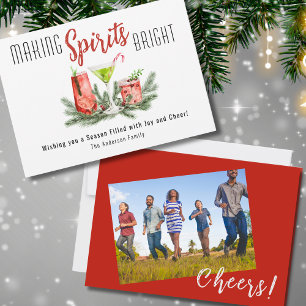 Minimalist Family Photo Holiday Flat Card