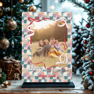 Minimalist Family Photo Merry Christmas  Holiday Card