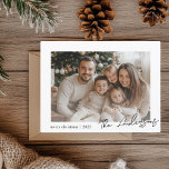 Minimalist Family Photo Merry Christmas  Postcard<br><div class="desc">Celebrate Christmas 2025 in style with this elegant, minimalist design. Featuring a family photo and personalised text, this custom card is perfect for sending heartfelt holiday wishes. With “Merry Christmas 2025” in a sleek, modern font and your family name, this card combines simplicity and sophistication to capture the festive spirit....</div>