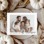 Minimalist Family Photo Thanksgiving  Postcard<br><div class="desc">Celebrate Thanksgiving with timeless elegance using our Minimalist Family Photo Thanksgiving Card. Featuring a large photo space, modern typography, and personalised script for your family name and year, this card is a perfect way to share gratitude and love. The clean design highlights your favourite family photo while keeping the focus...</div>