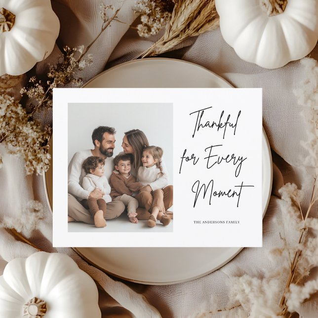 Minimalist Family Photo Thanksgiving Postcard (Creator Uploaded)