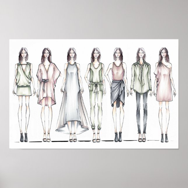 Minimalist Fashion Figures Poster (Front)