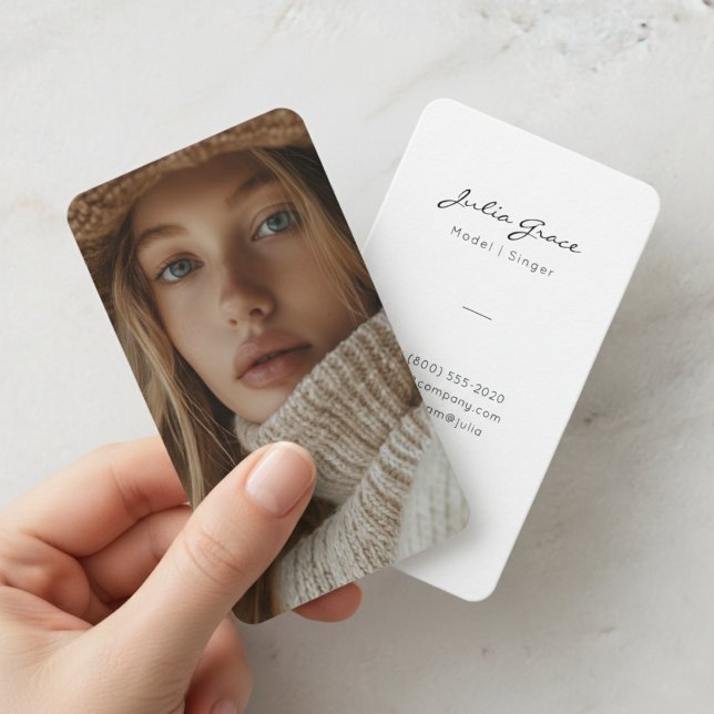 Minimalist Fashion Model Photo Business Card (Creator Uploaded)