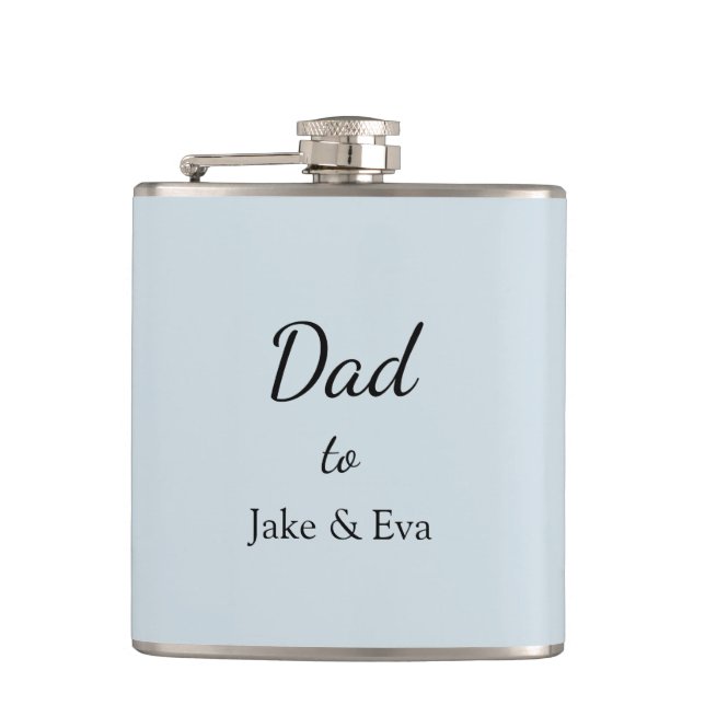 Minimalist Father's Day Pastel Flask | Kids Names  (Front)