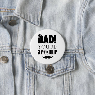 Minimalist Father's Day Typography Graphic! 7.5 Cm Round Badge