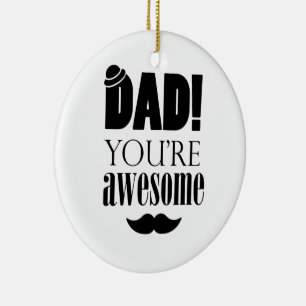 Minimalist Father's Day Typography Graphic! Ceramic Ornament