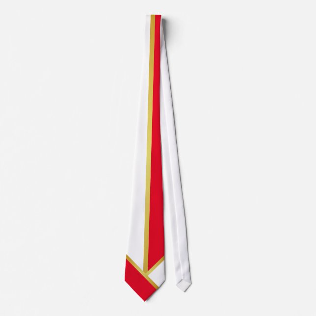 Minimalist Faux Gold Red White Tie (Front)