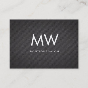 Minimalist Faux Linen Monogram Business Card