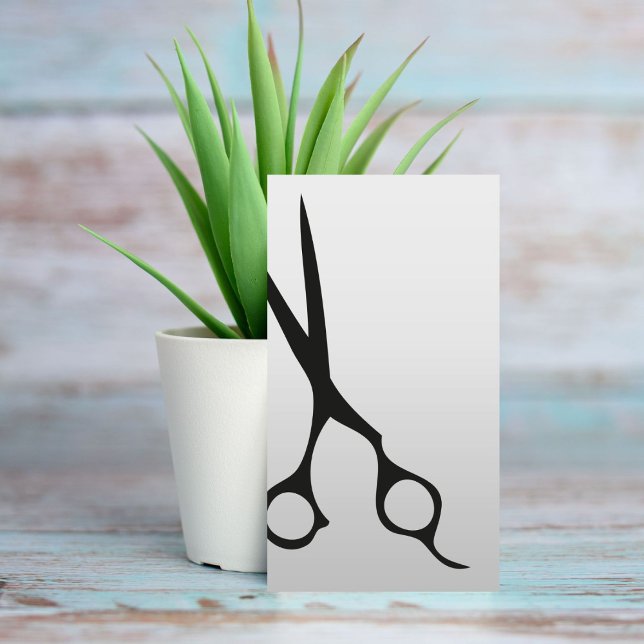 Minimalist Faux Silver Black Scissors Hair Salon Business Card (Creator Uploaded)