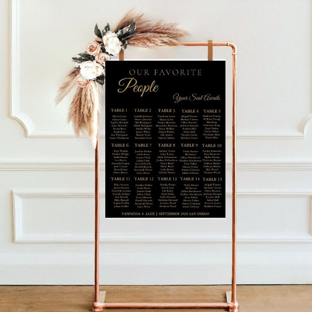 Minimalist Favourite People Wedding Seating Chart (Creator Uploaded)