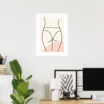 Minimalist Female Body Line Art Poster | Abstract