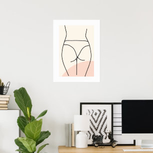 Minimalist Female Body Line Art Poster   Abstract 