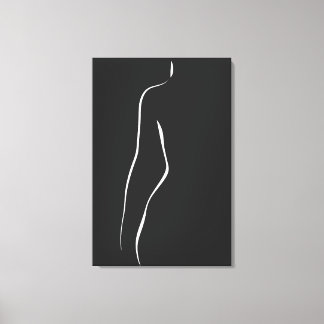 Minimalist Female Body Line Art Sweatshirt Canvas Print