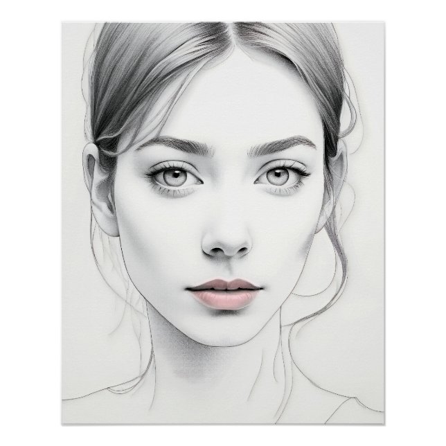 Minimalist female face poster (Front)