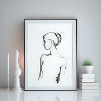 Minimalist Female Figure Drawing