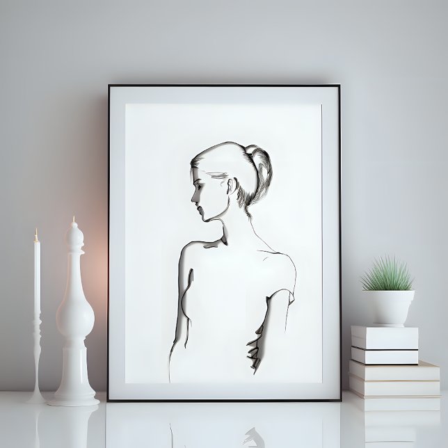 Minimalist Female Figure Drawing Poster (Creator Uploaded)