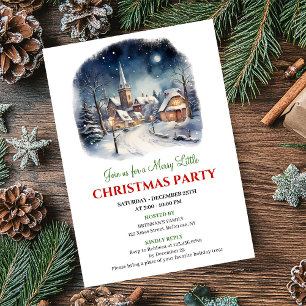 Minimalist festive city Christmas scene party  Invitation