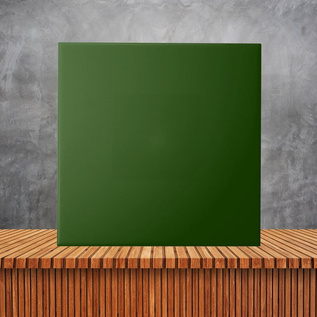 Minimalist Festive Green Plain Solid Colour #1A430 Ceramic Tile (Creator Uploaded)