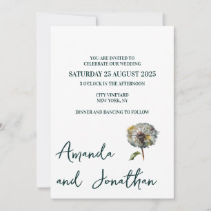 Minimalist Field Flower Wedding Invitation