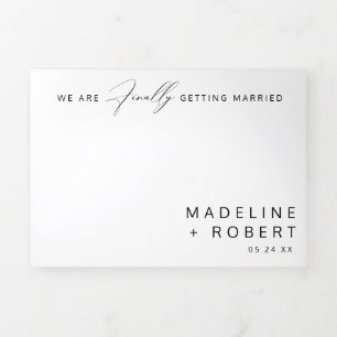 Minimalist Finally Getting Married Wedding Tri-Fold Invitation