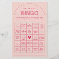Minimalist find the guest bingo bridal shower game
