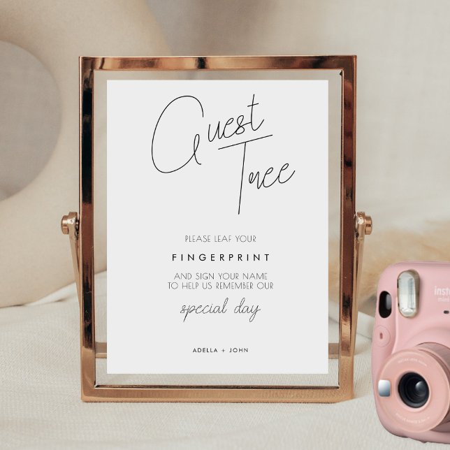 Minimalist  Fingerprint Wedding Guest Tree Sign (Creator Uploaded)