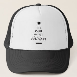 Minimalist FIrst Christmas as Pet Parents Paw Trucker Hat