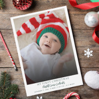 Minimalist First Christmas Baby Birth Photo
