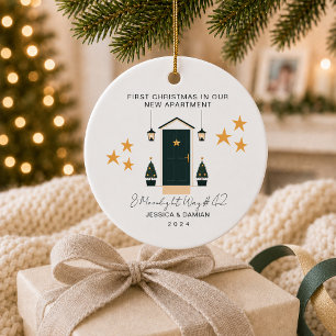 MINIMALIST FIRST CHRISTMAS IN OUR NEW APARTMENT CERAMIC ORNAMENT